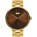 Vestal Roosevelt 3-Link Metal Watch | Gold/Brown