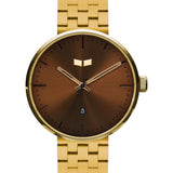 Vestal Roosevelt 5-Link Metal Watch | Gold/Brown