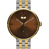 Vestal Roosevelt 5-Link Metal Watch | Gold/Brown/Silver