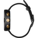Vestal Roosevelt Chrono Italian Leather Watch | Black/Gun-Gold