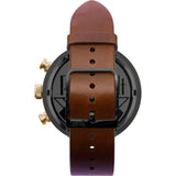 Vestal Roosevelt Chrono Italian Leather Watch | Brown/Gun-Gold