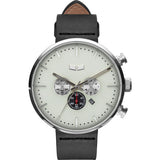 Vestal Roosevelt Chrono Italian Leather Watch | Black/Silver/Marine