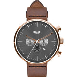 Vestal Roosevelt Chrono Italian Leather Watch | Brown/Rosegold/Grey