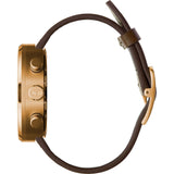 Vestal Roosevelt Chrono Italian Leather Watch | Dark Brown/Rosegold/Grey