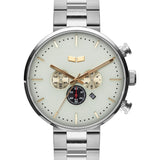 Vestal Roosevelt Chrono 3-Link Metal Watch | Silver/Marine/Gold
