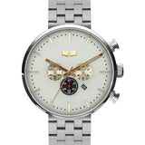 Vestal Roosevelt Chrono 5-Link Metal Watch | Silver/Marine/Gold