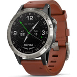 Garmin D2 Delta Aviation GPS Watch | Silver/Brown 010-01988-30