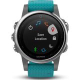 Garmin Fenix 5S Multisport GPS Watch | Silver/Gray/Turquoise 010-01685-01