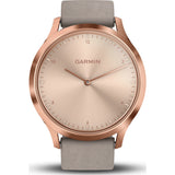 Garmin Vivomove HR Premium Activity Tracking Watch | Rose Gold/Stainless Steel/Gray Suede