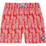 Tom & Teddy Boy's Rowan Swim Trunk | Paprika & Blue / 11-12