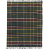 Faribault Royal Carefree Stewart Plaid Wool Throw | Green Plaid 12639 50x72