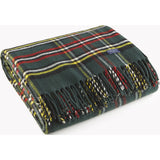 Faribault Royal Carefree Stewart Plaid Wool Throw | Green Plaid 12639 50x72
