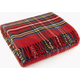 Faribault Royal Carefree Stewart Plaid Wool Throw | Red Plaid 12615 50x72
