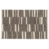 Revival Rugs Rune Panel Flatweave Wool Rug | Charcoal
