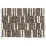 Revival Rugs Rune Panel Flatweave Wool Rug | Charcoal