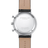 Sternglas Chrono Quartz Watch Black Leather Band | Black/Silver