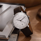 Sternglas Hamburg Automatic Watch | Silver/Premium Dark Brown