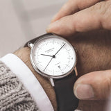 Sternglas Naos Automatic Watch | White/Premium Dark Brown