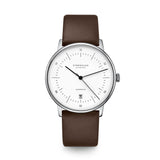 Sternglas Naos Automatic Watch | White/Premium Dark Brown