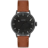 Tsovet SVT-SC38 Swiss Quartz Black & Grey Watch | Brown Leather