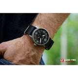 Lum-Tec Super Combat B4 GMT Watch | Brown Leather w/ Black Nylon Strap
