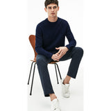 Lacoste Motion Crew Neck Cotton Fleece Men's Sweatshirt | Navy Blue SH3298