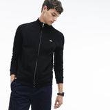 Lacoste Collared Men's Fleece Sweatshirt | Black