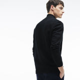Lacoste Collared Men's Fleece Sweatshirt | Black