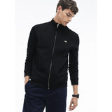 Lacoste Collared Men's Fleece Sweatshirt | Black
