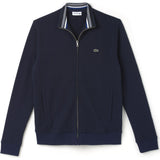 Lacoste Full Zip Collared Men's Fleece Sweatshirt | Navy Blue
