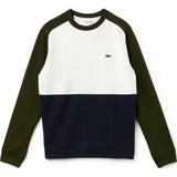 Lacoste Pique Color Block Men's Sweatshirt | Flour/Navy Blue/Sherwood