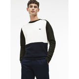Lacoste Pique Color Block Men's Sweatshirt | Flour/Navy Blue/Sherwood