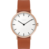 Tsovet SVT-SL37 Rose Gold & White Watch | Tan Leather SL551513-03