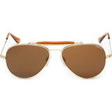 Randolph Engineering Sportsman Gold 23K Skull Sunglasses | Glass Tan Polarized AR Sp003 57mm