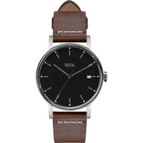 Vestal The Sophisticate 36 Italian Leather Watch | Light Brown/Silver/Black