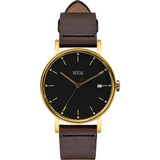 Vestal The Sophisticate 36 Italian Leather Watch | Dark Brown/Gold/Black