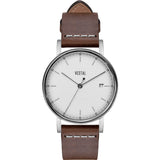 Vestal The Sophisticate 36 Italian Leather Watch | Light Brown/Silver/White