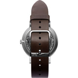 Vestal The Sophisticate 36 Italian Leather Watch | Dark Brown/Silver/White-Blue