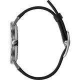 Vestal The Sophisticate Italian Leather Watch | Black/Silver/Metallic White