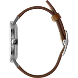 Vestal The Sophisticate Italian Leather Watch | Brown/Silver/Metallic White