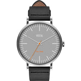 Vestal The Sophisticate Italian Leather Watch | Black/Silver/Grey
