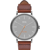 Vestal The Sophisticate Italian Leather Watch | Cordovan/Silver/Grey
