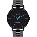 Vestal The Sophisticate 3-Link Metal Watch | Black/Blue Accent