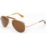Randolph Engineering Sportsman 23K Gold Plated Sunglasses | Tan Polarized Skull