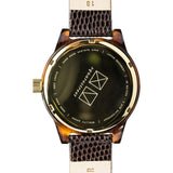 squarestreet SQ03 Minuteman Two Hand Off-White Watch | Tortoise/Moro Lizard Print SQ03 B-08
