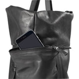 Cote&Ciel Saar Alias Medium Cowhide Leather Tote | Agate Black 28462