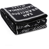 Faribault San Francisco Map Wool Throw | Black 17238 50" x 65"