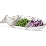 Sagaform Fish serving set, white, 3 pcs 5017822 silver/brown