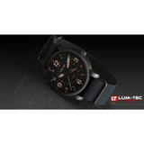 Lum-Tec Super Combat B4 GMT Watch | Brown Leather w/ Black Nylon Strap
