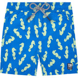 Tom & Teddy Boy's Seahorse Swim Trunk | Navy/Pale Green